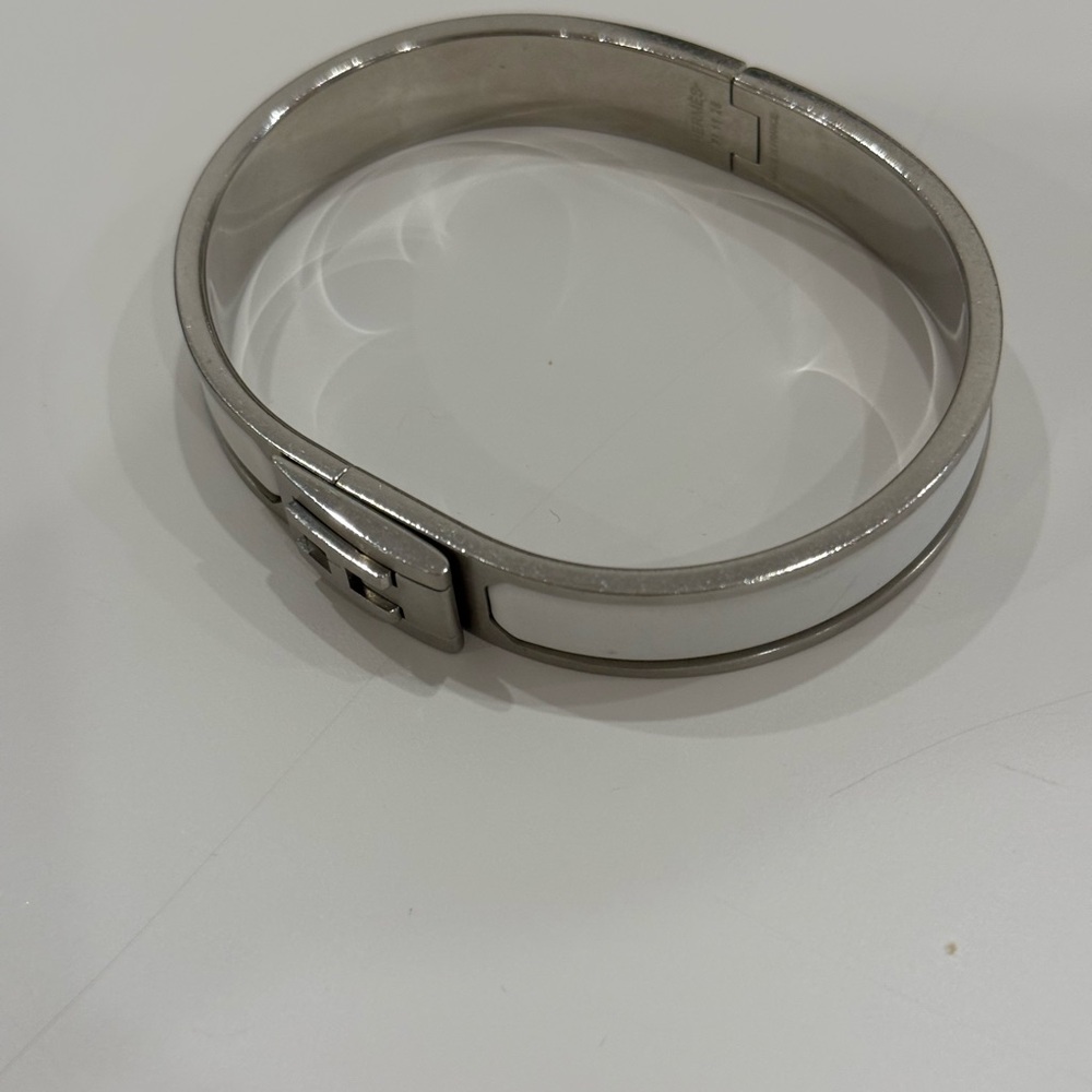 Authentic HERMES jet bracelet white with silver - Picture 10 of 10
